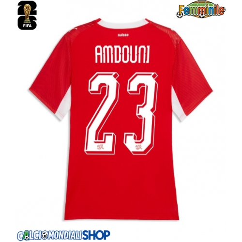 Maglie da calcio Svizzera Zeki Amdouni #23 Prima Maglia Femminile Mondiali 2026  Manica Corta